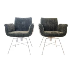 COR Stuhlsets|2er Set Stuhl Alvo Stoff 9042 Tannengrün Grün Gestell Schneeweiß Pulverbeschichtet