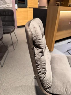 KFF Stuhlsets|6er Set Stuhl Arva Leder Dakota 6006 Grey Drahtkufengestell Metall Eisenblank Grau Lackiert