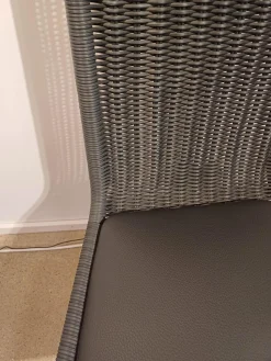 Tecta Stuhlsets|4er Set Stuhl B20i Bezug Leder 1 Anthrazit Geflecht Anthrazit Gestell Verchromt Mit Filzgleitern