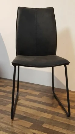 Niehoff Stuhlsets|6er Set Stuhl Capri Stoff Vintage-Microfaser Aberdeen Anthrazit Gestell Roheisen Geschwärzt