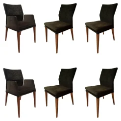 Natura Stuhlsets|6er Set Stuhl Carry Stoff Chaves Forest Grün Gestell Eiche 32 Geölt