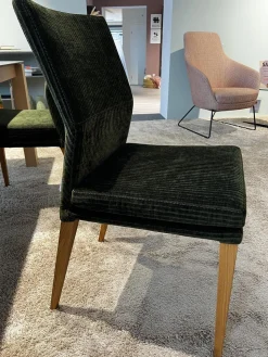 Natura Stuhlsets|6er Set Stuhl Carry Stoff Chaves Forest Grün Gestell Eiche 32 Geölt