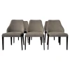 Molteni & C Stuhlsets|6er Set Stuhl Chelsea Stoff Wizard W33Q3 Grau Braun Gestell Massivholz Eucalyptus Gebeizt