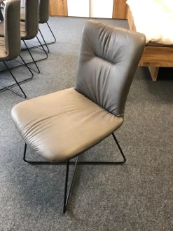 Wöstmann Stuhlsets|6er Set Stuhl Craft 1 Leder Cashmere Nightgray 60102 Grau Rücken Stoff Masada 11905 Anthrazit Gestell Metall Schwarz Strukturgepulvert