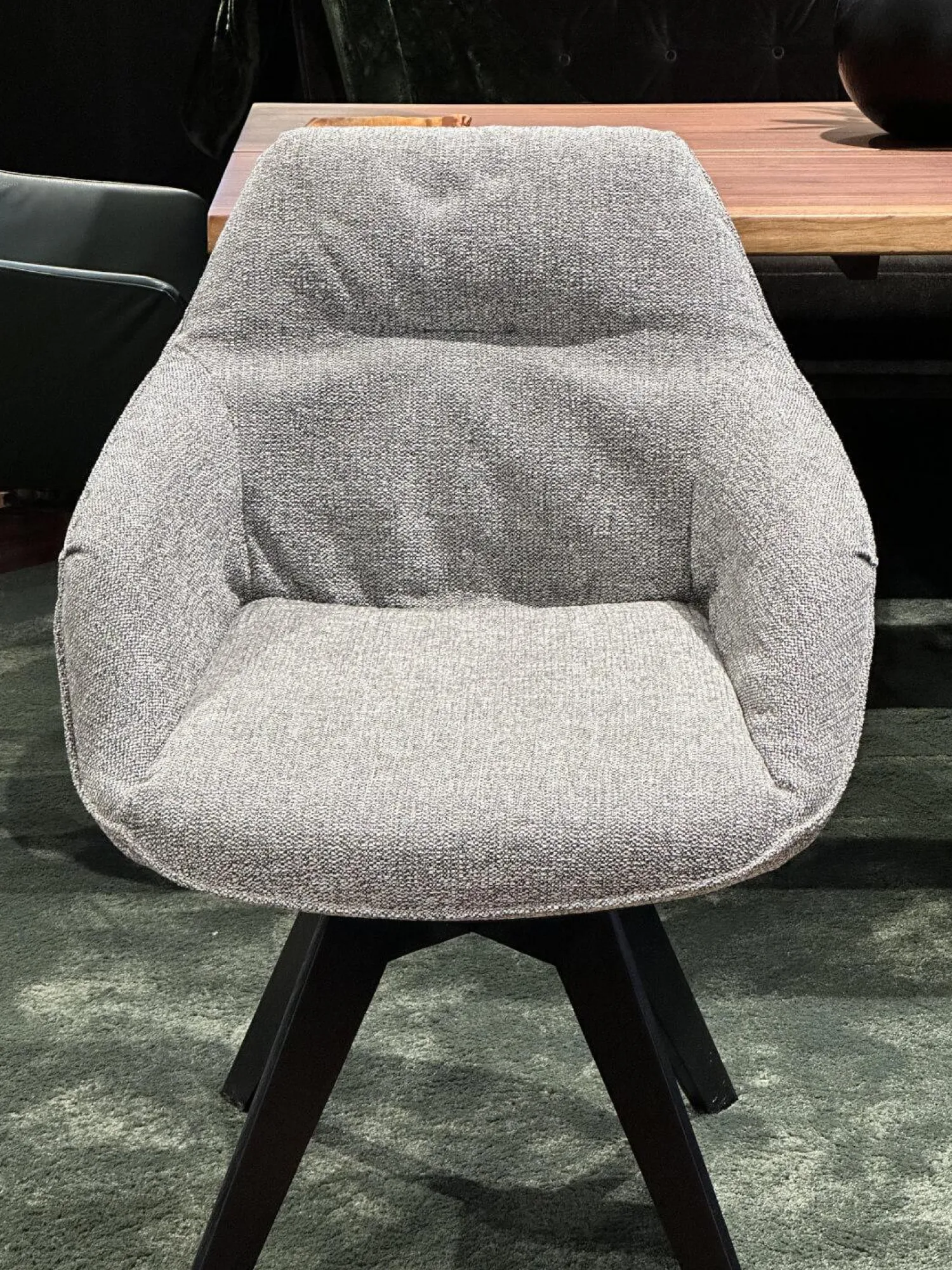 Bielefelder Werkstätten Stuhlsets|2er Set Stuhl Daron Dining Außen Leder Normandie 1 Schwarz Innen Stoff Yoko BW1727 191 Schwarz Weiß Holzgestell Eiche Massiv Schwarz Gebeizt