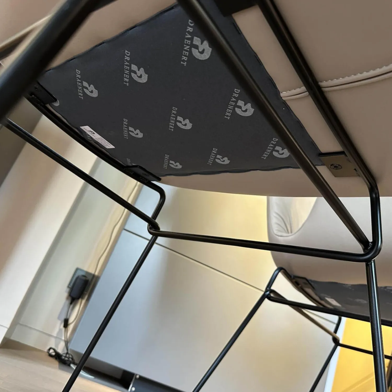 Draenert Stuhlsets|2er Set Stuhl Dexter 2057 Leder 3 Select 12 Schlamm Braun Grau Drahtgestell Schwarz Mit PVC Gleitern