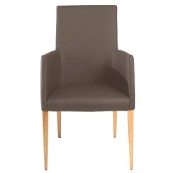 Lavida Stuhlsets|6er Set Stuhl Diverso Leder Toledo Bruin Braun Gestell Vierfuß Eiche Lackiert