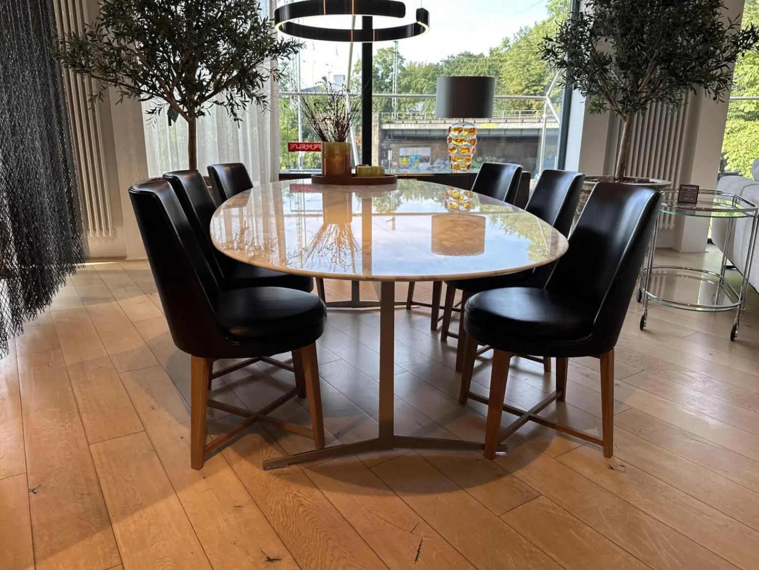 Flexform Stuhlsets|6er Set Stuhl Feel Good CM 48 Leder Pelle 41 Braun Gestell Canaletto Nussbaum