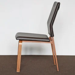 COR Stuhlsets|2er Set Stuhl Fino Ohne Armlehnen Mit Hoher Rückenlehne Leder 216 Braun Gestell Holz Nuss Natur Mit Filzgleitern