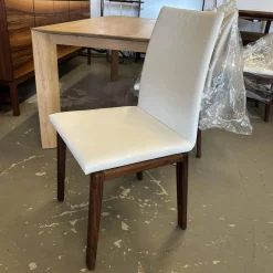 Scholtissek Stuhlsets|6er Set Stuhl Fugo Leder 2 48 Weiß Gestell Nussbaum Natur Geölt