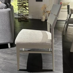 Wöstmann Stuhlsets|4er Set Stuhl 674G WM Casa 220 Stoff Lennon Silver Lining 12702 Grau Gestell Pinie Grau Soft Ohne Tisch