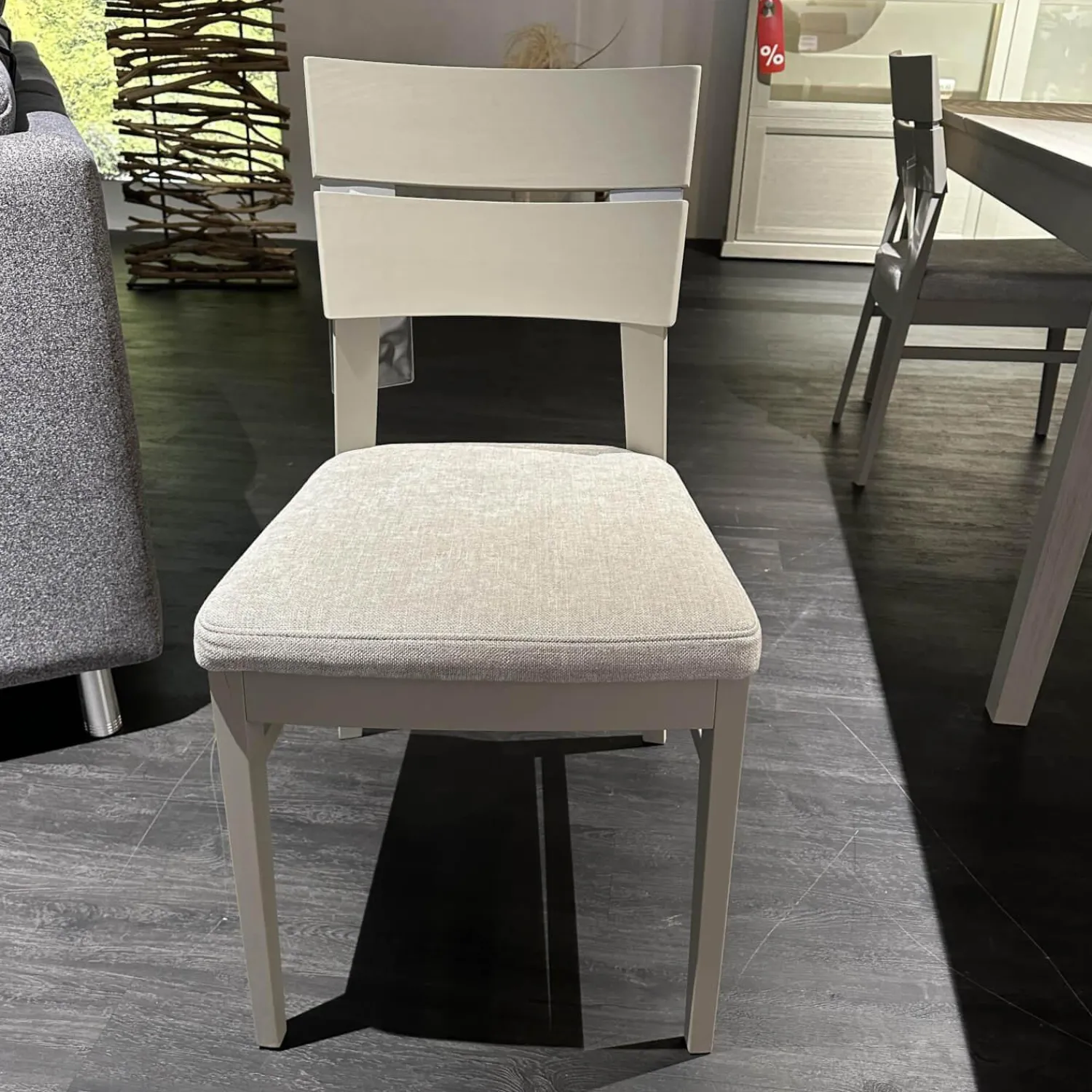 Wöstmann Stuhlsets|4er Set Stuhl 674G WM Casa 220 Stoff Lennon Silver Lining 12702 Grau Gestell Pinie Grau Soft Ohne Tisch