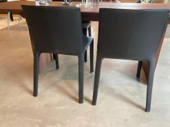 Walter Knoll Stuhlsets|5er Set Stuhl Gio Anilinleder Elen Schwarz Oberfläche Gewachst