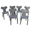Fritz Hansen Stuhlsets|6-er Set Stuhl Grand Prix Stoff Grau Gestell Esche Schwarz