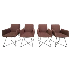 COR Stuhlsets|4er Set Stuhl Jalis 541 Stoff 10125 Bordeaux Rot Drahtgestell Lack RAL 010 20 10 Wengenschwarz Mit Filzgleiter