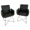 COR Stuhlsets|2er Set Stuhl Jalis Leder 179 Mocca Schwarz Gestell M20 Lack Schwarz