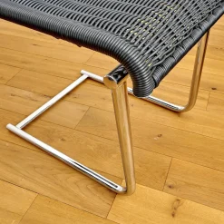 Bacher Stuhlsets|4er Set Stuhl Jimmy Saleen Geflecht Schwarz Gestell Chrom