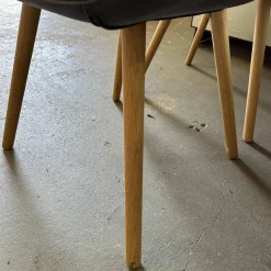 Scholtissek Stuhlsets|8er Set Stuhl Kasaar Leder Novera 0523 Black Off Schwarz Gestell Knorrige Eiche Natur Geölt