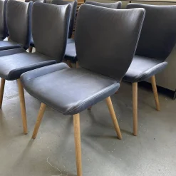 Scholtissek Stuhlsets|8er Set Stuhl Kasaar Leder Novera 0523 Black Off Schwarz Gestell Knorrige Eiche Natur Geölt