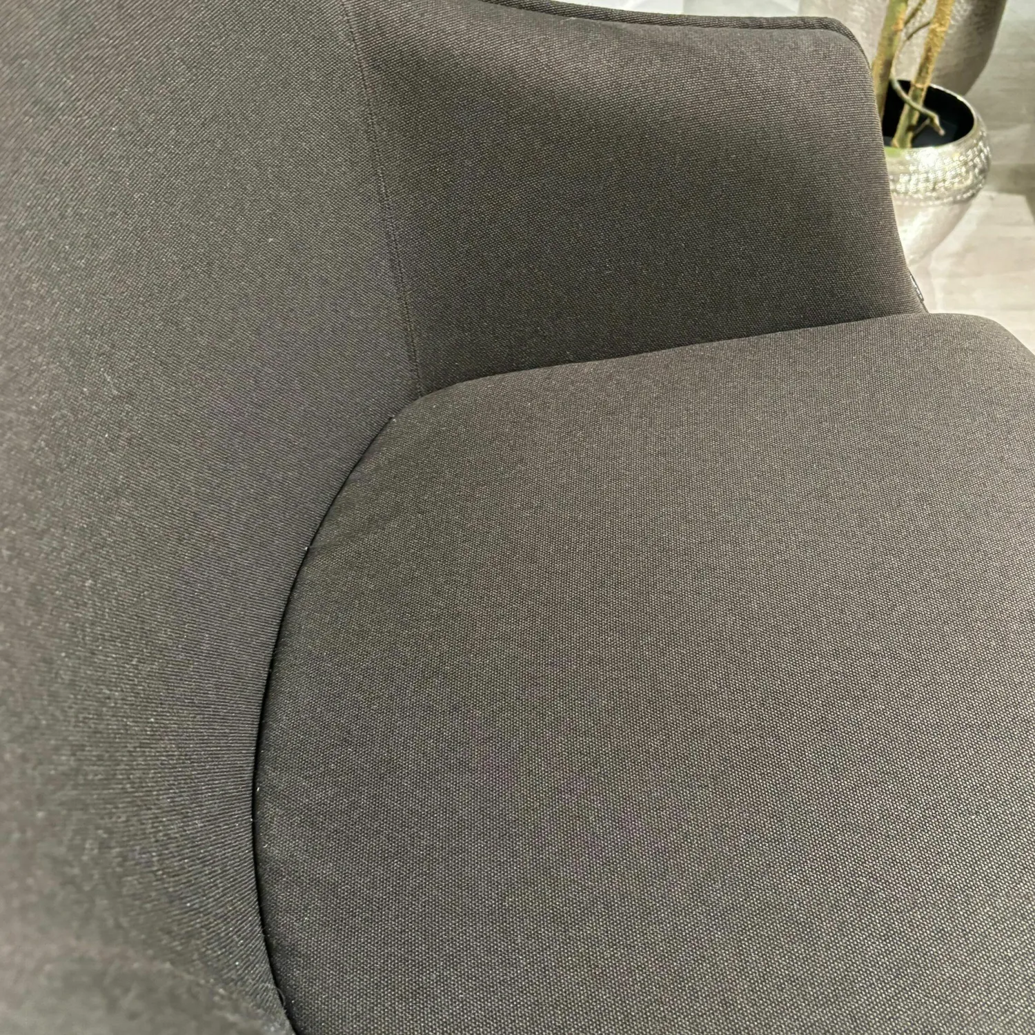 Mobliberica Stuhlsets|2er Set Stuhl Kedua Textilgewebe CO-11 Schwarz Grau Metallgestell Schwarz Drehbar