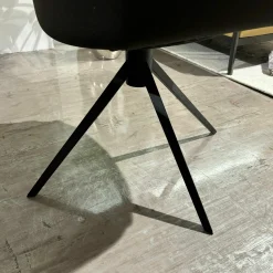 Mobliberica Stuhlsets|2er Set Stuhl Kedua Textilgewebe CO-11 Schwarz Grau Metallgestell Schwarz Drehbar