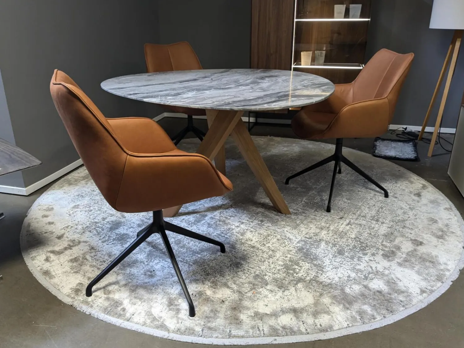 Bree's New World Stuhlsets|4er Set Stuhl Kiq Leder Gogain Cognac Braun