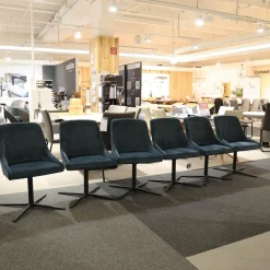 Venjakob Stuhlsets|6er Set Stuhl Lani Stoff Dubai Petrol Blau Gestell Metall Anthrazit Matt Mit Drehschwingfunktion