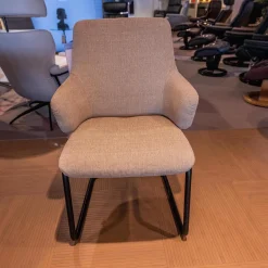 Stressless Stuhlsets|4er Set Stuhl Laurel L Bezug Stoff 500 Daisy 80 Beige Gestell D400 Matt Schwarz