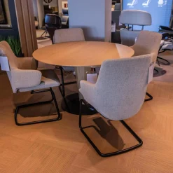 Stressless Stuhlsets|4er Set Stuhl Laurel L Bezug Stoff 500 Daisy 80 Beige Gestell D400 Matt Schwarz