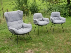 Freifrau Stuhlsets|2er Set Stuhl Leyasol High Stoff Lopi Cloud Drahtgestell ME001 Schwarz Mit Kunststoffgleitern