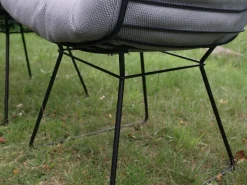 Freifrau Stuhlsets|2er Set Stuhl Leyasol High Stoff Lopi Cloud Drahtgestell ME001 Schwarz Mit Kunststoffgleitern