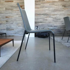 Walter Knoll Stuhlsets|2er Set Stuhl Liz 1302 Leder Congress 1440 Marram Grau Bise Schwarz 4 Bein Untergestell Matt Pulverbeschichtet Schwarz