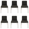 Walter Knoll Stuhlsets|6er Set Stuhl Liz 1300 Stoff Bora Slate Grau Gestell Hochglanz Verchromt Stapelbar Mit Kunststoffgleitern