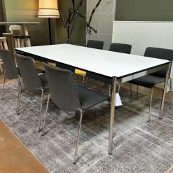 Walter Knoll Stuhlsets|6er Set Stuhl Liz 1300 Stoff Bora Slate Grau Gestell Hochglanz Verchromt Stapelbar Mit Kunststoffgleitern