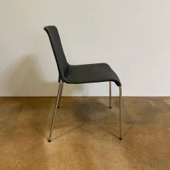 Walter Knoll Stuhlsets|6er Set Stuhl Liz 1300 Stoff Bora Slate Grau Gestell Hochglanz Verchromt Stapelbar Mit Kunststoffgleitern