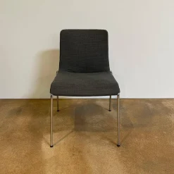 Walter Knoll Stuhlsets|6er Set Stuhl Liz 1300 Stoff Bora Slate Grau Gestell Hochglanz Verchromt Stapelbar Mit Kunststoffgleitern