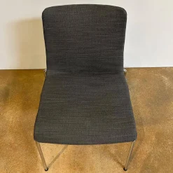 Walter Knoll Stuhlsets|6er Set Stuhl Liz 1300 Stoff Bora Slate Grau Gestell Hochglanz Verchromt Stapelbar Mit Kunststoffgleitern