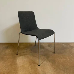 Walter Knoll Stuhlsets|6er Set Stuhl Liz 1300 Stoff Bora Slate Grau Gestell Hochglanz Verchromt Stapelbar Mit Kunststoffgleitern