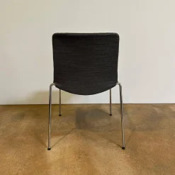 Walter Knoll Stuhlsets|6er Set Stuhl Liz 1300 Stoff Bora Slate Grau Gestell Hochglanz Verchromt Stapelbar Mit Kunststoffgleitern