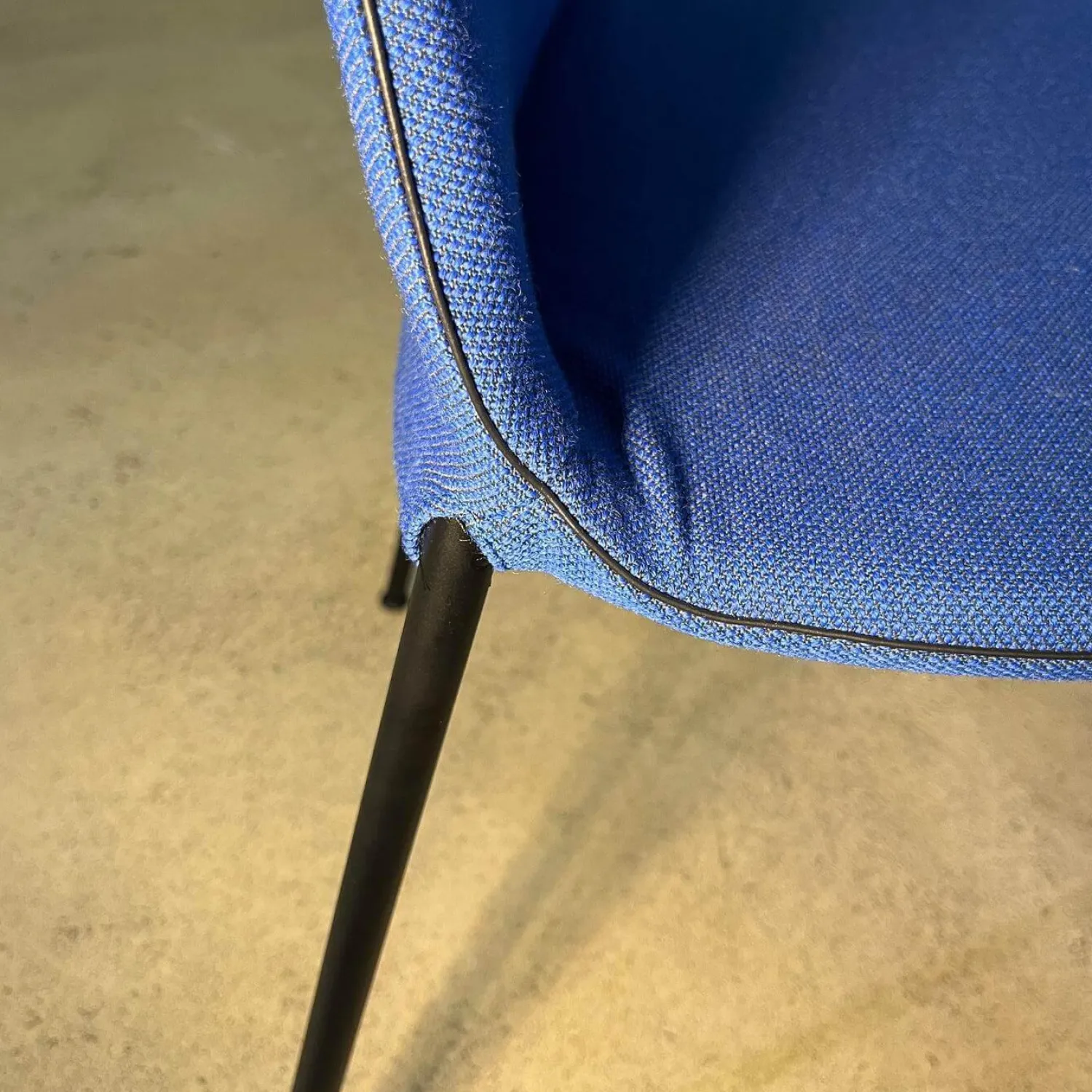 Walter Knoll Stuhlsets|4er Set Stuhl Liz 1300 Stoff Steelcut Trio Blau Gestell Stahl Schwarz Matt Pulverbeschichtet Mit Kunststoffgleitern