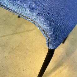 Walter Knoll Stuhlsets|4er Set Stuhl Liz 1300 Stoff Steelcut Trio Blau Gestell Stahl Schwarz Matt Pulverbeschichtet Mit Kunststoffgleitern