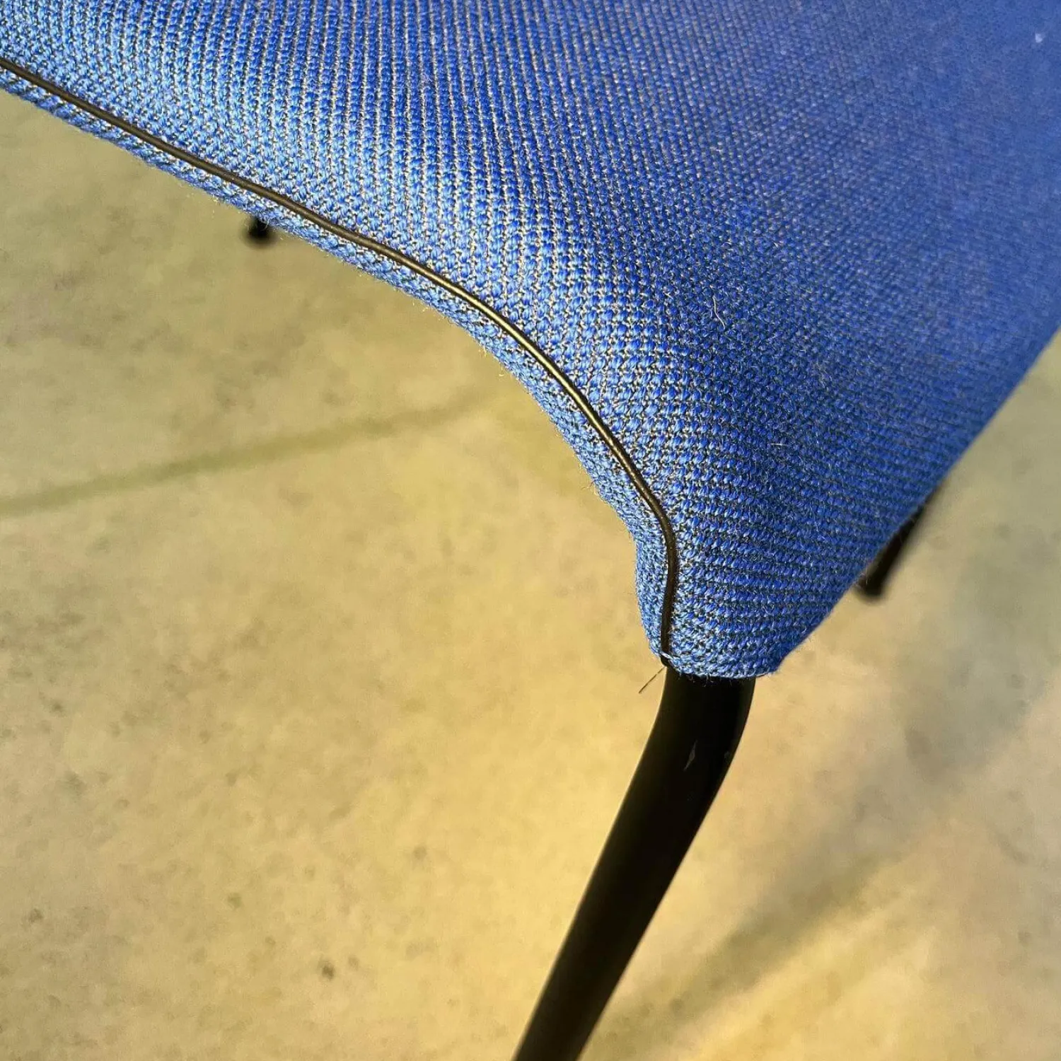 Walter Knoll Stuhlsets|4er Set Stuhl Liz 1300 Stoff Steelcut Trio Blau Gestell Stahl Schwarz Matt Pulverbeschichtet Mit Kunststoffgleitern