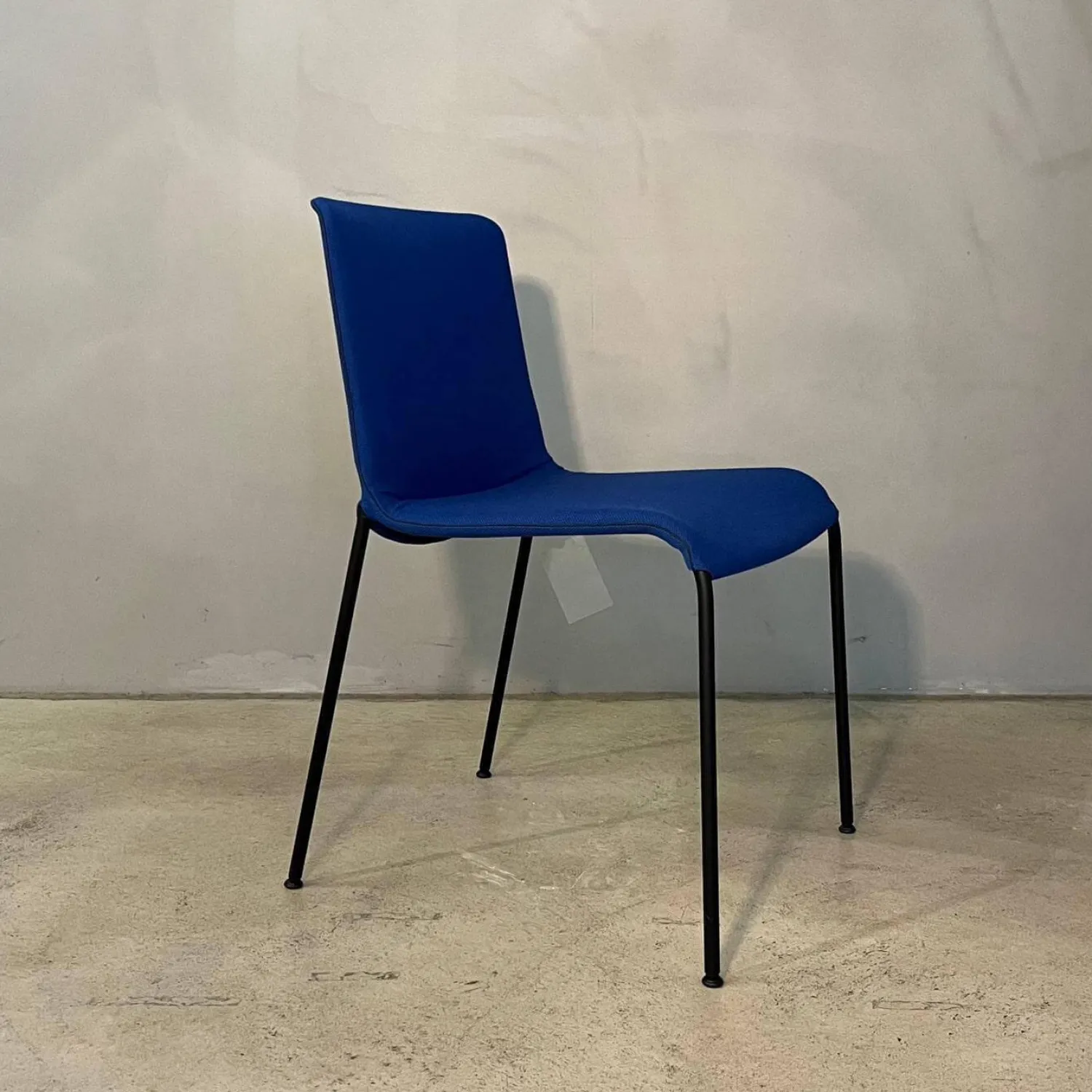 Walter Knoll Stuhlsets|4er Set Stuhl Liz 1300 Stoff Steelcut Trio Blau Gestell Stahl Schwarz Matt Pulverbeschichtet Mit Kunststoffgleitern