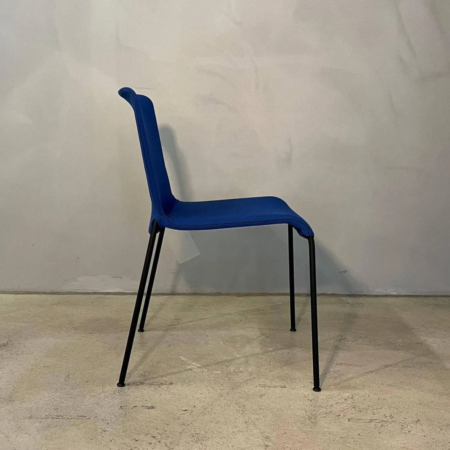 Walter Knoll Stuhlsets|4er Set Stuhl Liz 1300 Stoff Steelcut Trio Blau Gestell Stahl Schwarz Matt Pulverbeschichtet Mit Kunststoffgleitern