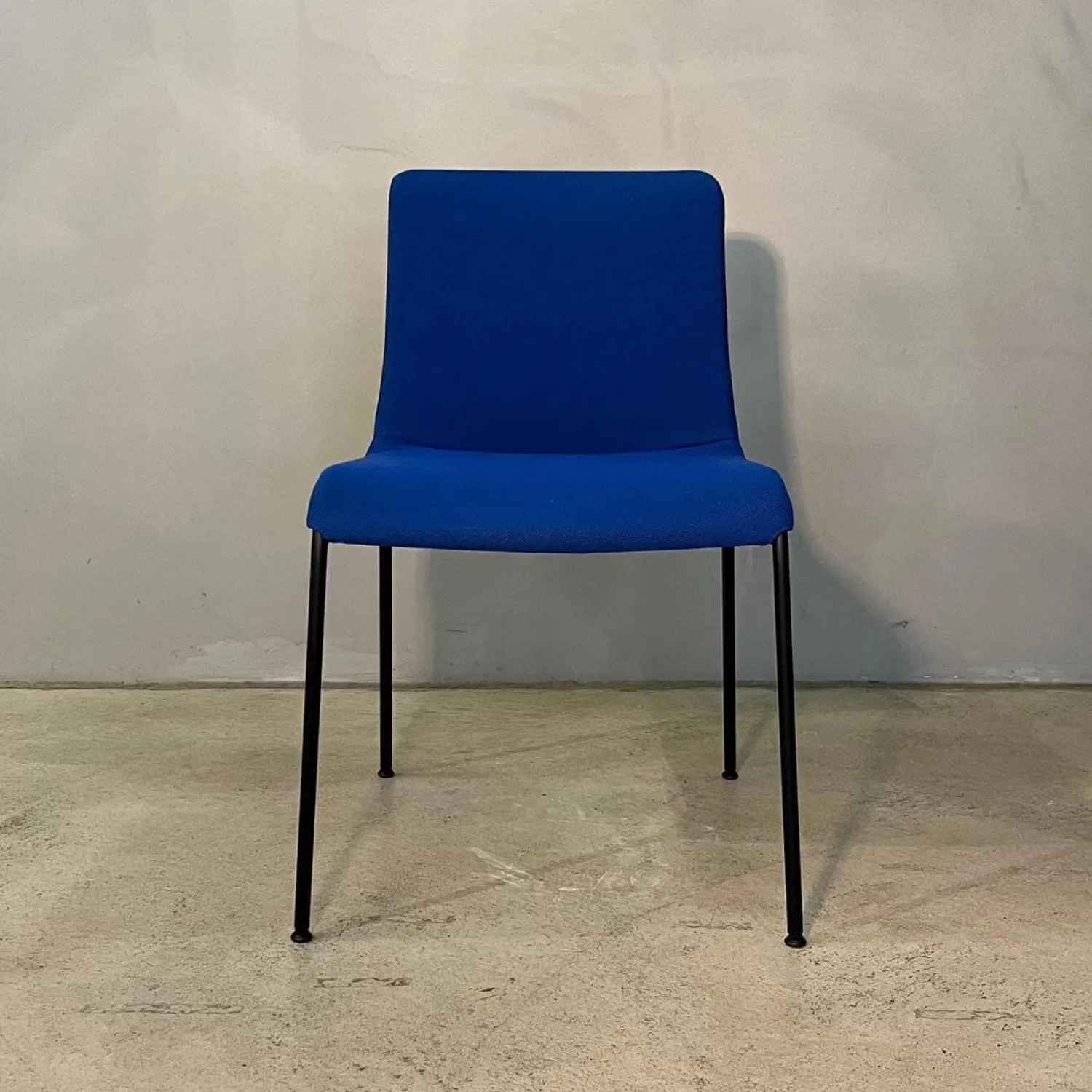 Walter Knoll Stuhlsets|4er Set Stuhl Liz 1300 Stoff Steelcut Trio Blau Gestell Stahl Schwarz Matt Pulverbeschichtet Mit Kunststoffgleitern