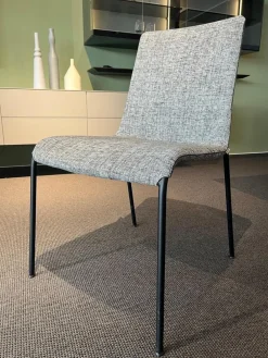 Walter Knoll Stuhlsets|4er Set Stuhl Liz 1302 Stoff Tao 7730 Moonlight 26 Grau Gestell Schwarz Matt Pulverbeschichtet