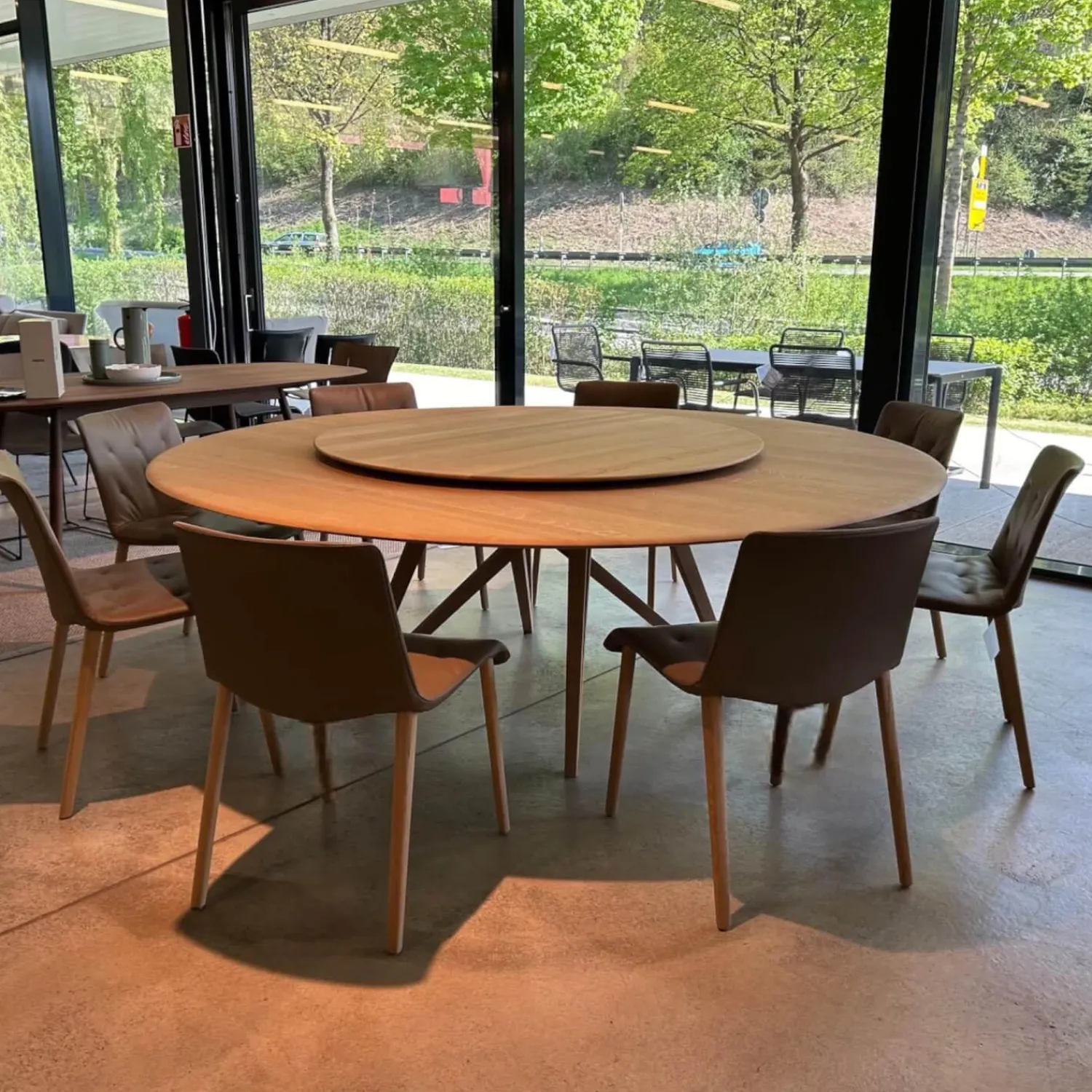 Walter Knoll Stuhlsets|8er Set Stuhl Liz Wood Leder Elen Fango Braun Gestell Eiche Weiß Pigmentiert Geölt Mit Teflongleitern