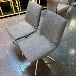 Team 7 Stuhlsets|2-er Set Stuhl Lui Stoff Canvas 154 Drehgestell Edelstahl Finish