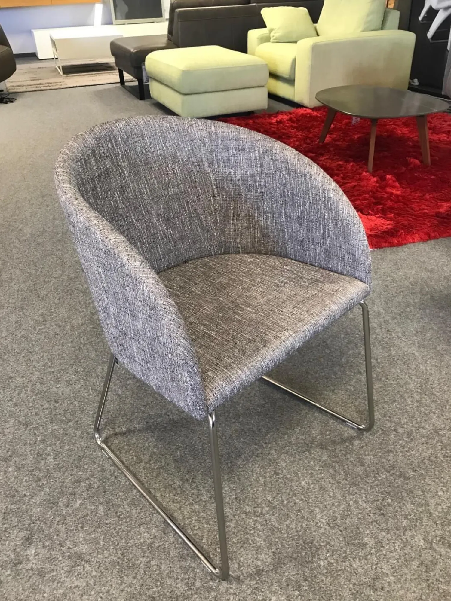 Hülsta Stuhlsets|6er Set Stuhl Now Dining S19 1 Strukturstoff S010 Taupe Grau Kufen Metall Chrom Glänzend