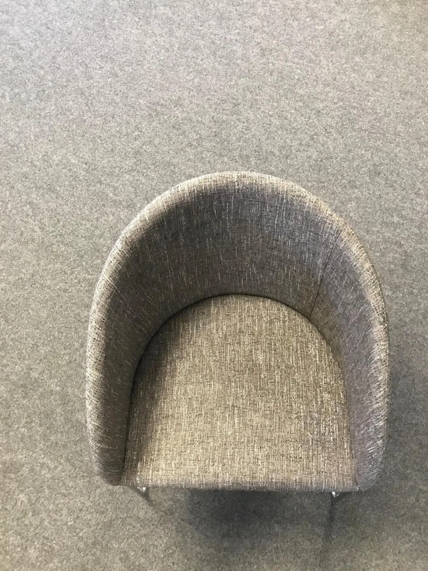 Hülsta Stuhlsets|6er Set Stuhl Now Dining S19 1 Strukturstoff S010 Taupe Grau Kufen Metall Chrom Glänzend